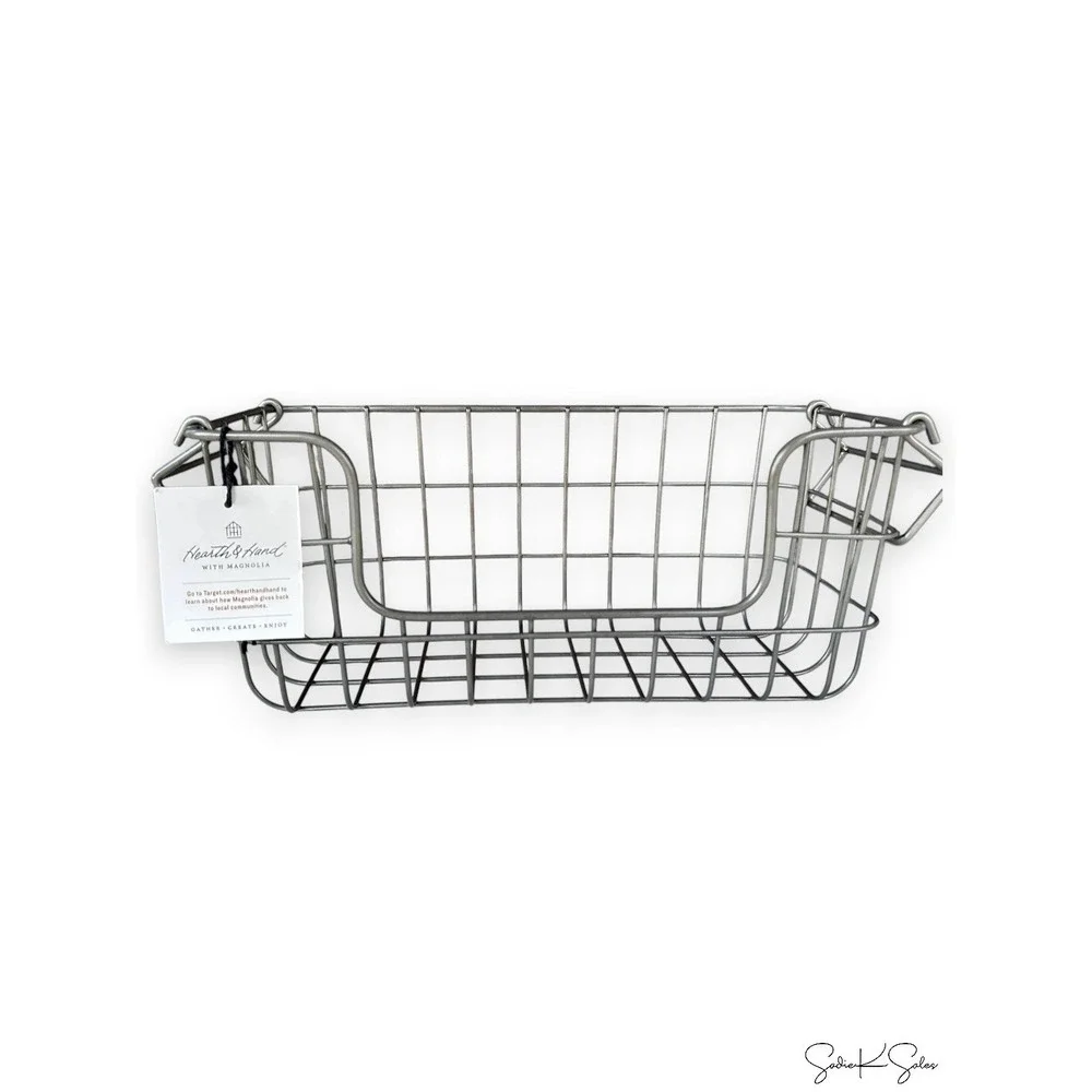 Small Wire Storage Stacking Basket Pewter - Hearth & Hand Magnolia, Target